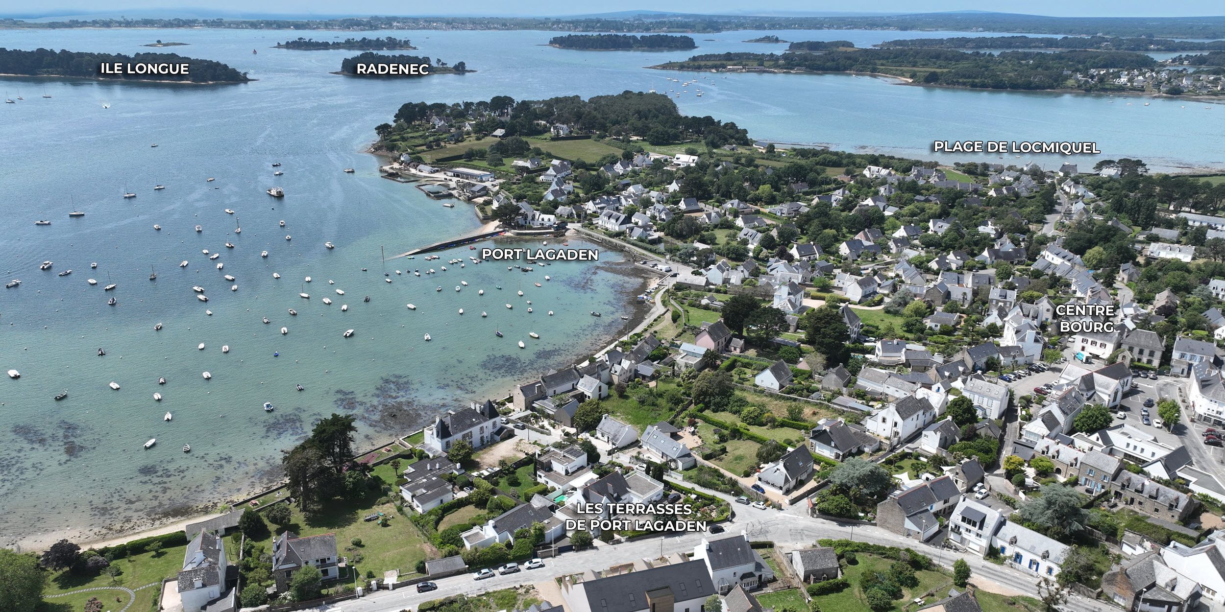 Larmor Baden - Le port - Vue aérienne