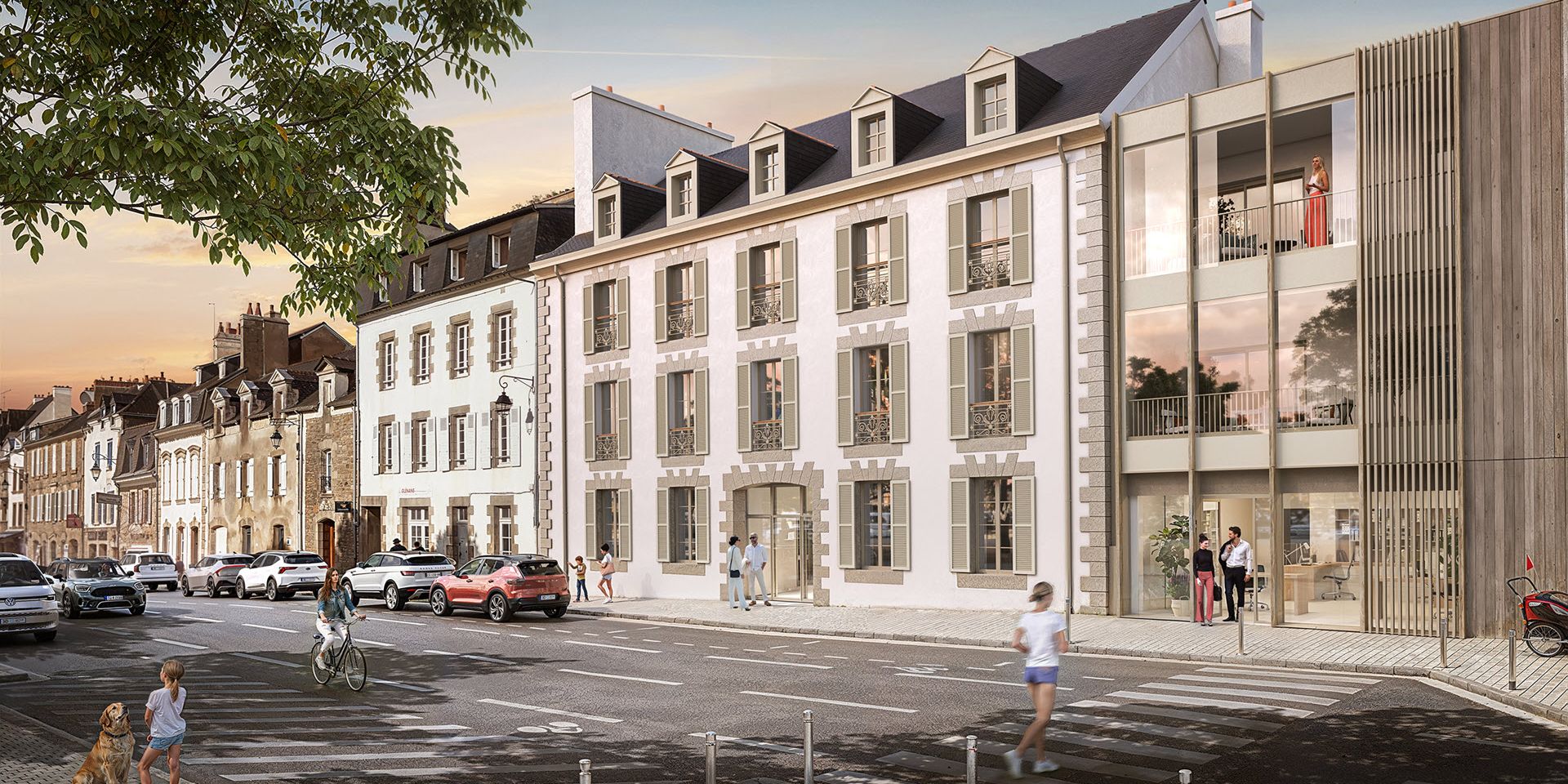 Perspective zoom projet immobilier Quai 47 Vannes
