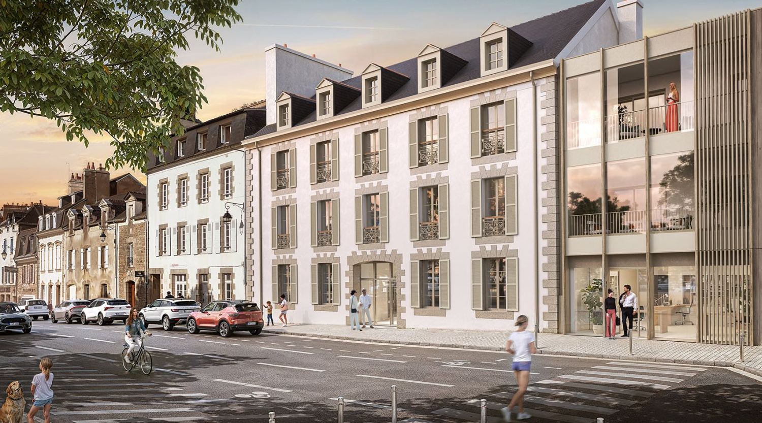 Perspective zoom projet immobilier Quai 47 Vannes