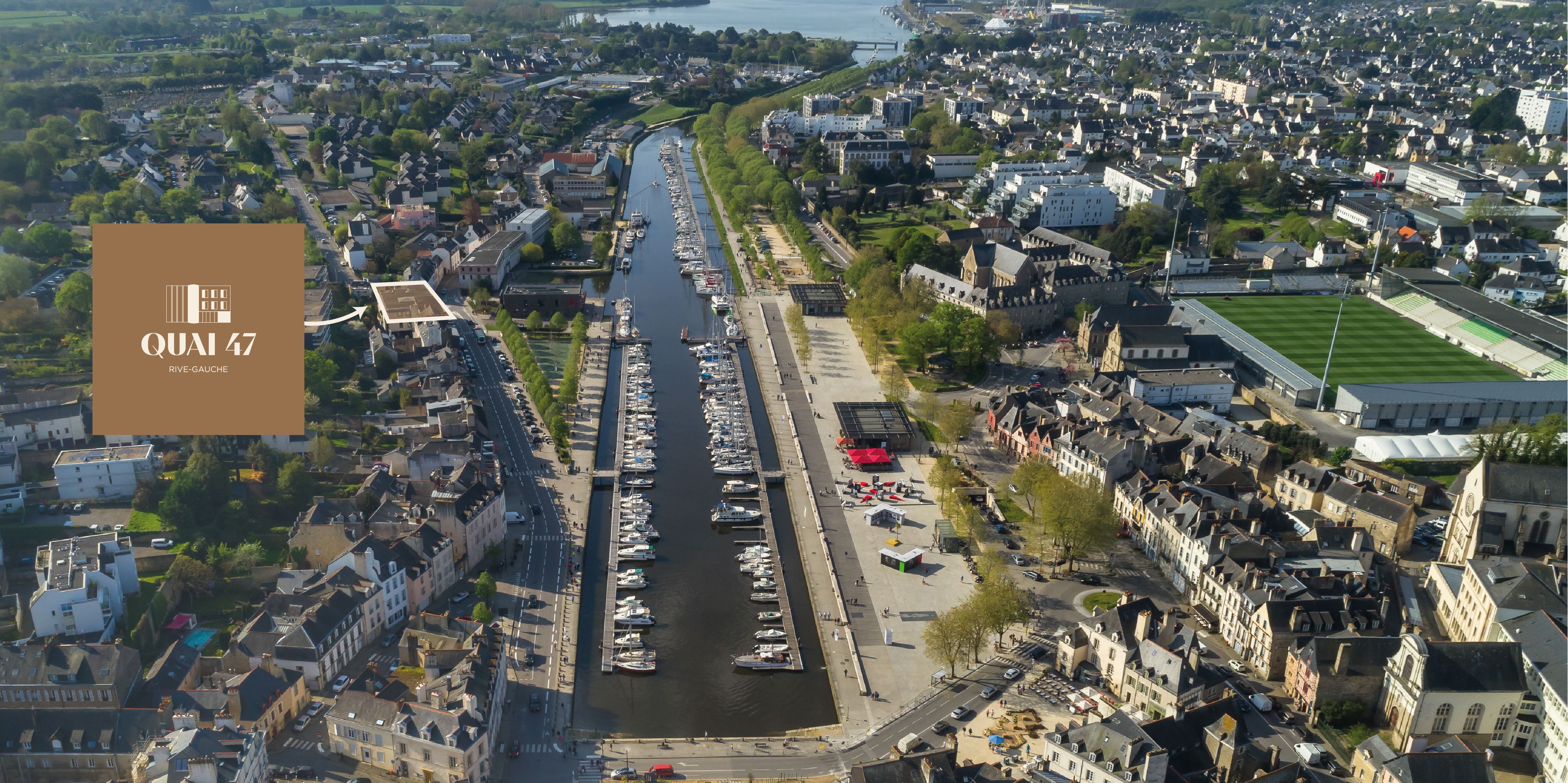 Vue aérienne du port de Vannes
